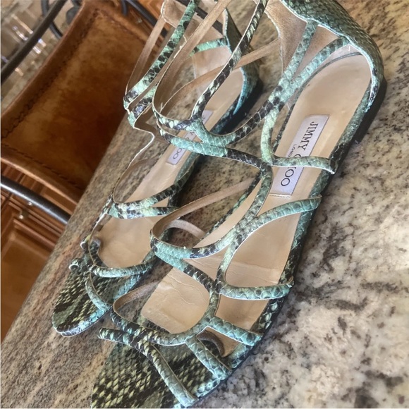JIMMY CHOO Python strappy sandals size 39.5 9 9.5 - Picture 3 of 13